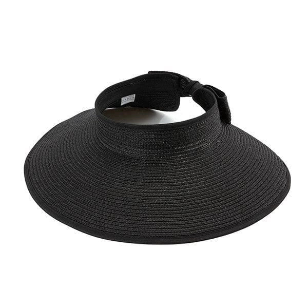 Black Bow Wide Brim Open Mesh Visor Hat BCNSV-2514624 - Salina