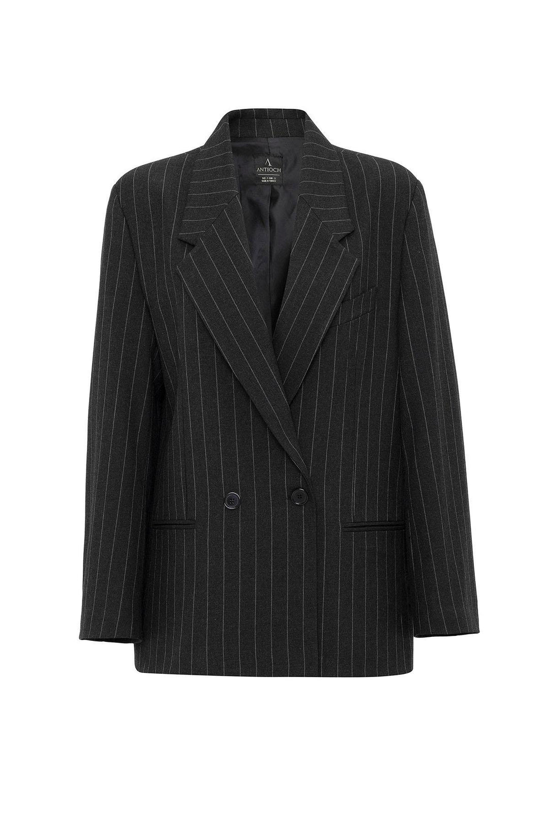 ANT Antioch Black Striped Oversized Blazer Jacket - Newport