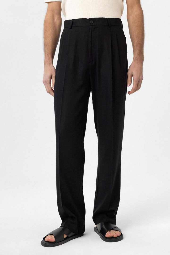 ANT Antioch Black Linen Blend Men's Baggy Pants - Cambridge
