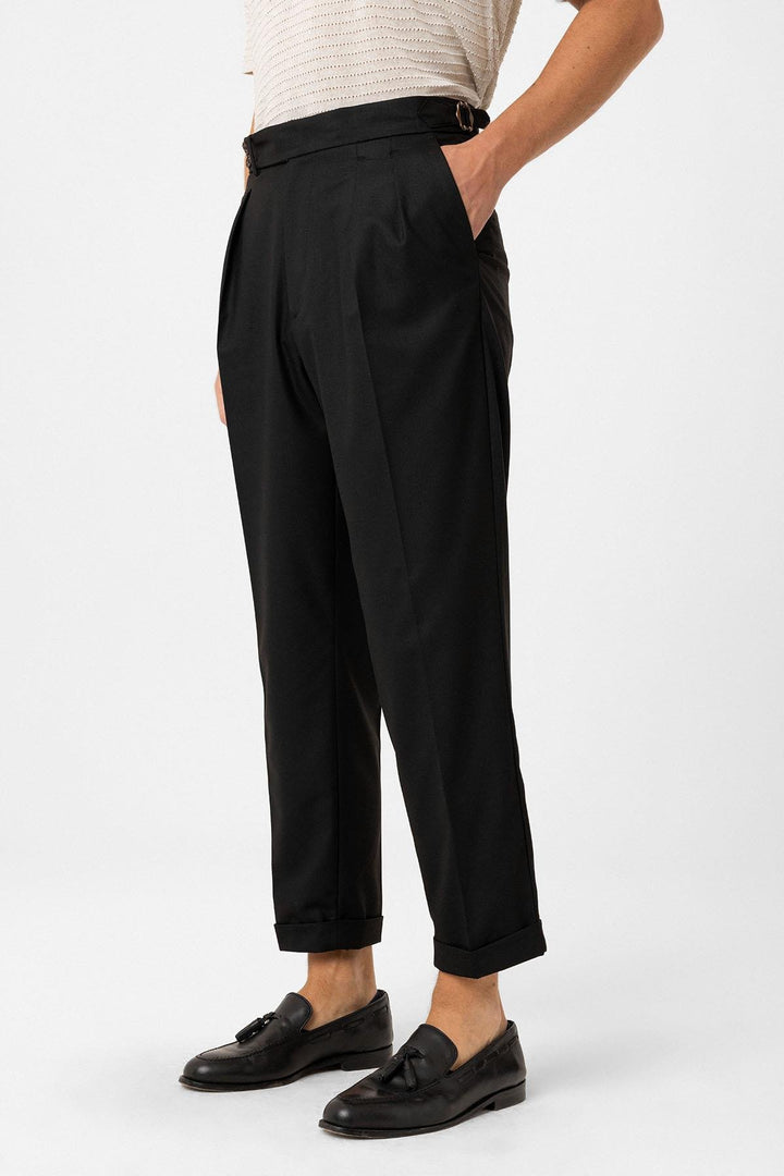 ANT Antioch Black Pleated High Waist Men's Pants - Airdrie