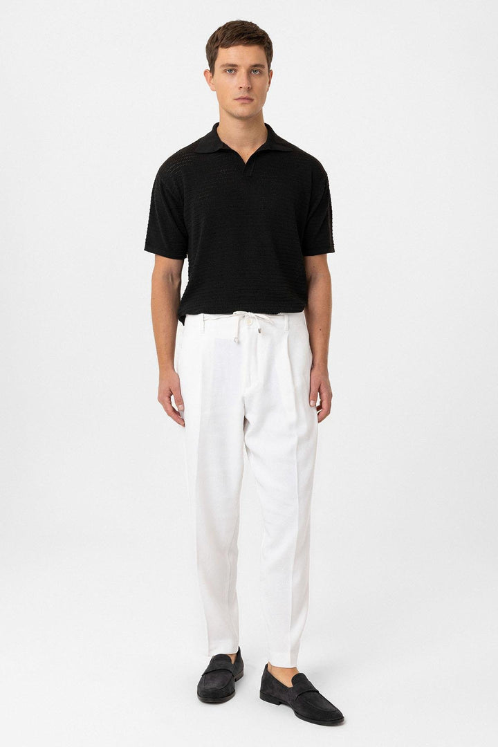 ANT Antioch Black Polo Neck Men's Knit T-Shirt - The Acreage