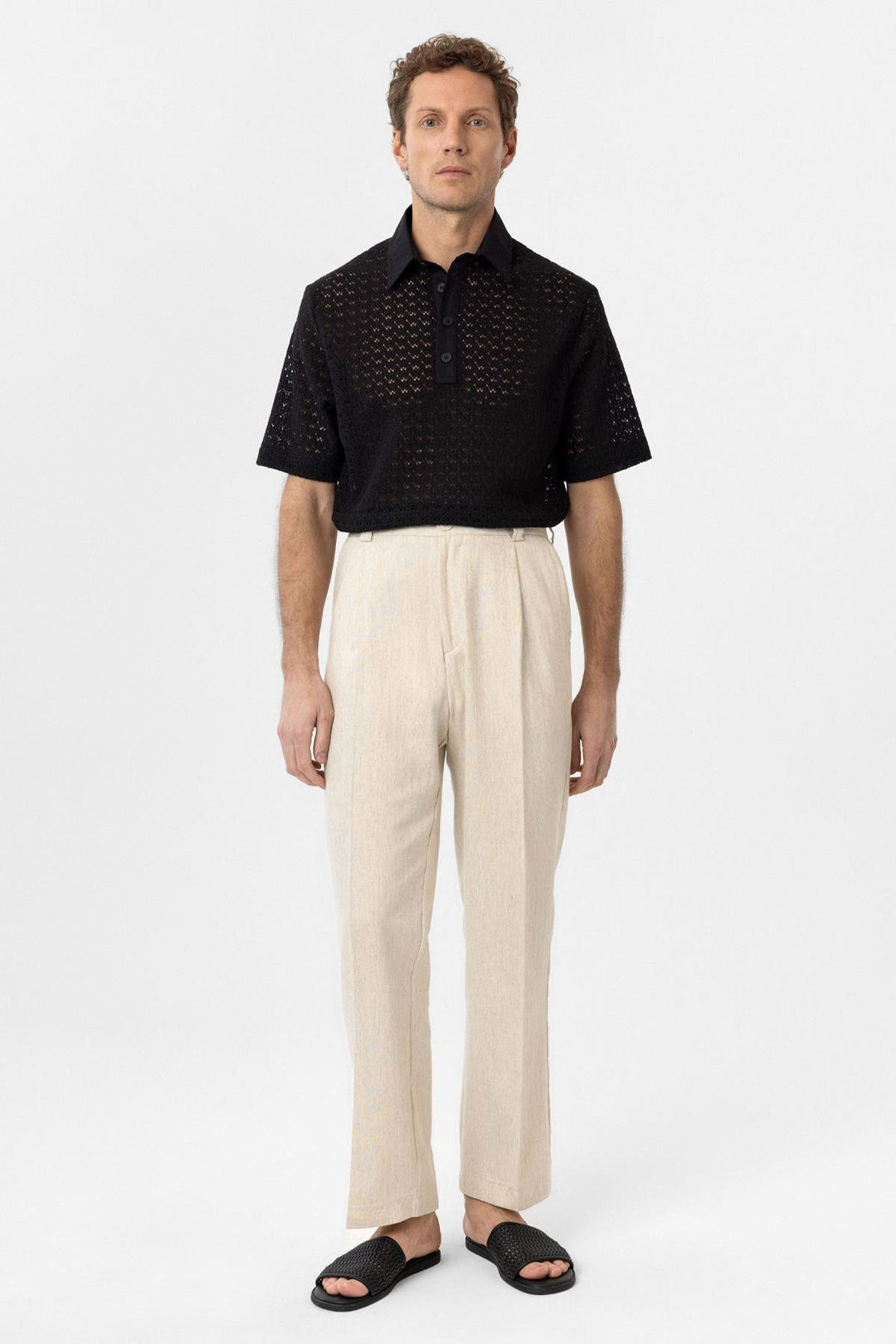 ANT Antioch Black Polo Neck Knitted Men's T-Shirt - Filderstadt