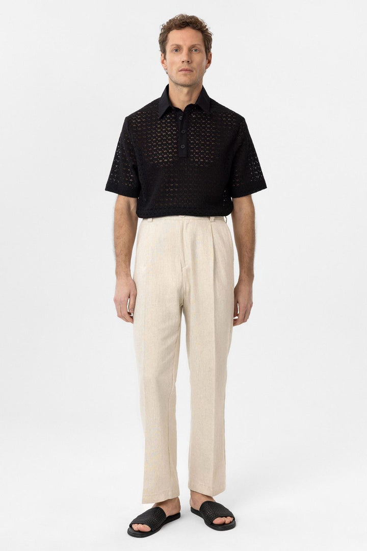 ANT Antioch Black Polo Neck Knitted Men's T-Shirt - Filderstadt