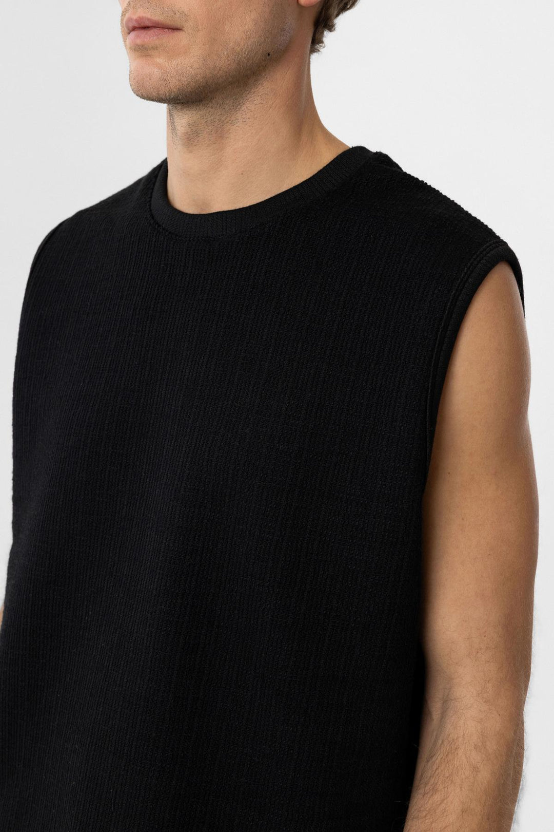 ANT Antioch Black Regular Fit Textured Men's Sleeveless T-Shirt - Tlalnepantla