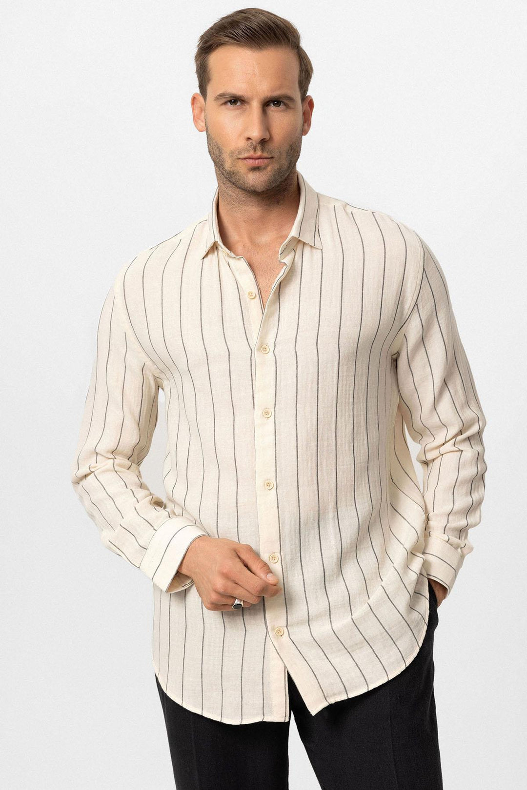 ANT Slim Fit Striped Men's Shirt - Arcadia