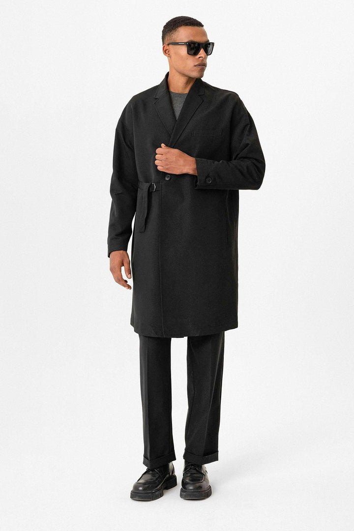 ANT Men's Trench Coat with Buckle Detail - Carmichael
