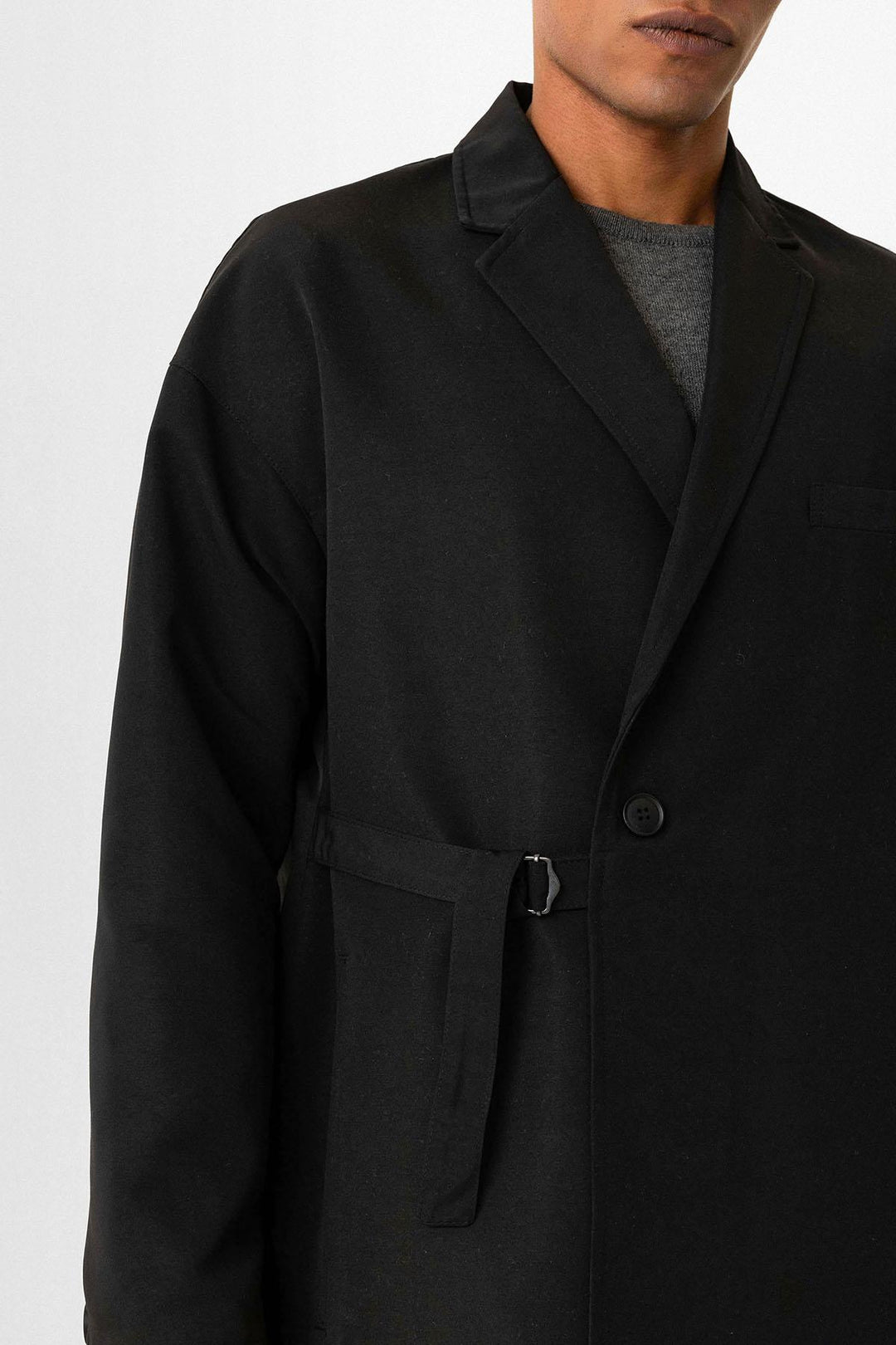 ANT Men's Trench Coat with Buckle Detail - Carmichael