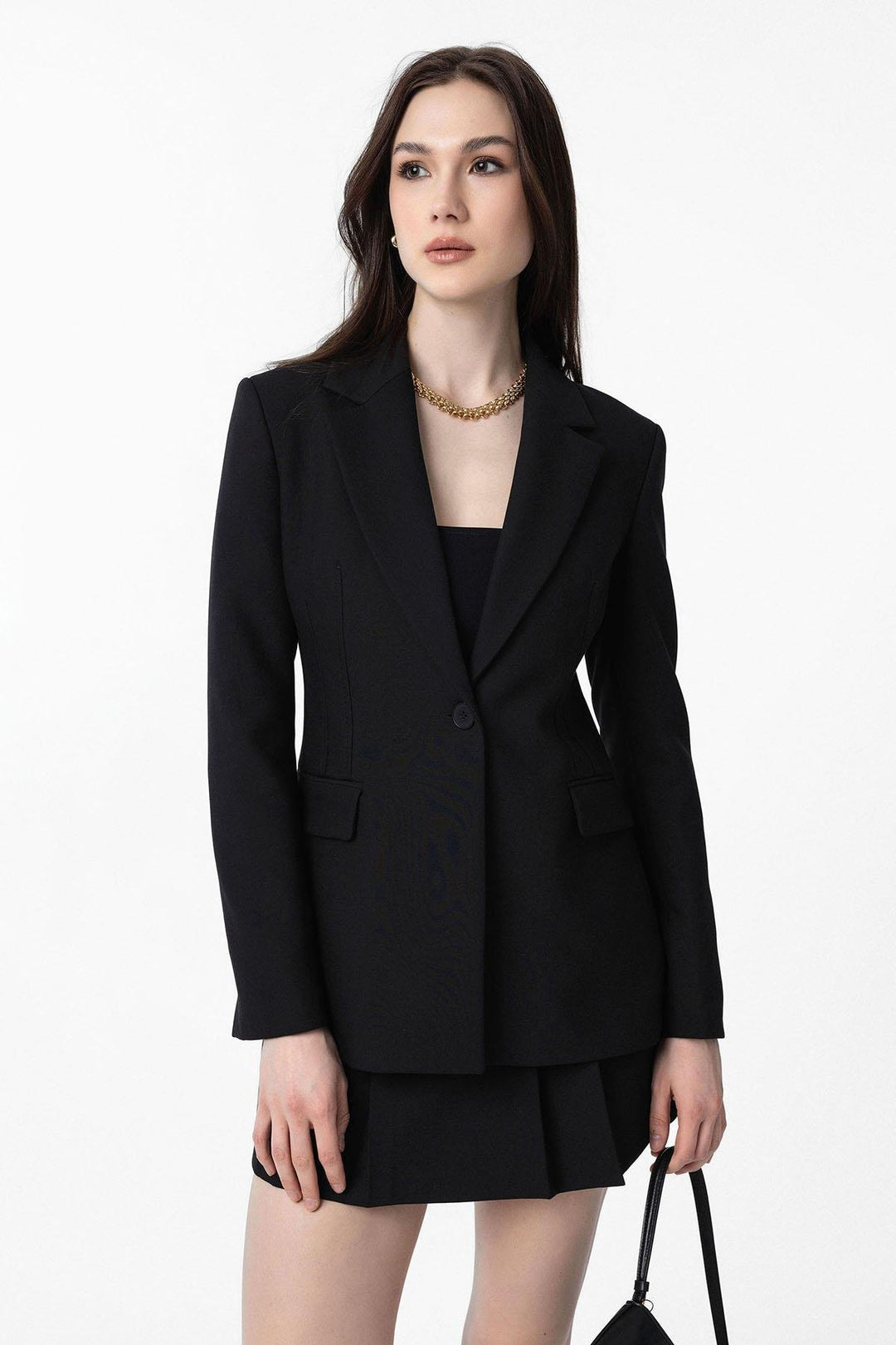 ANT Antioch Black Woman Sitting on Body Blazer Jacket - Tampico