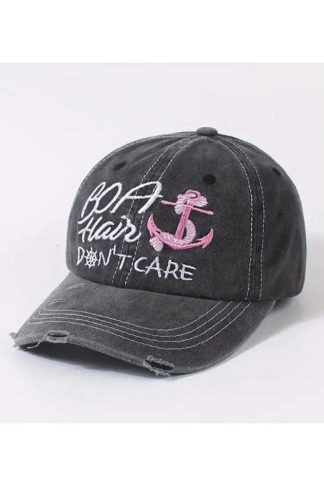 Black Washed Embroidered Cap BCNSV-2514544 - Mairena del Aljarafe
