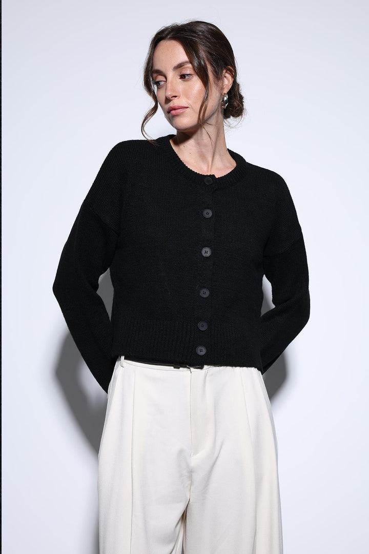 ANT Antioch Black Slit Knit Women's Sweater - Bottrop