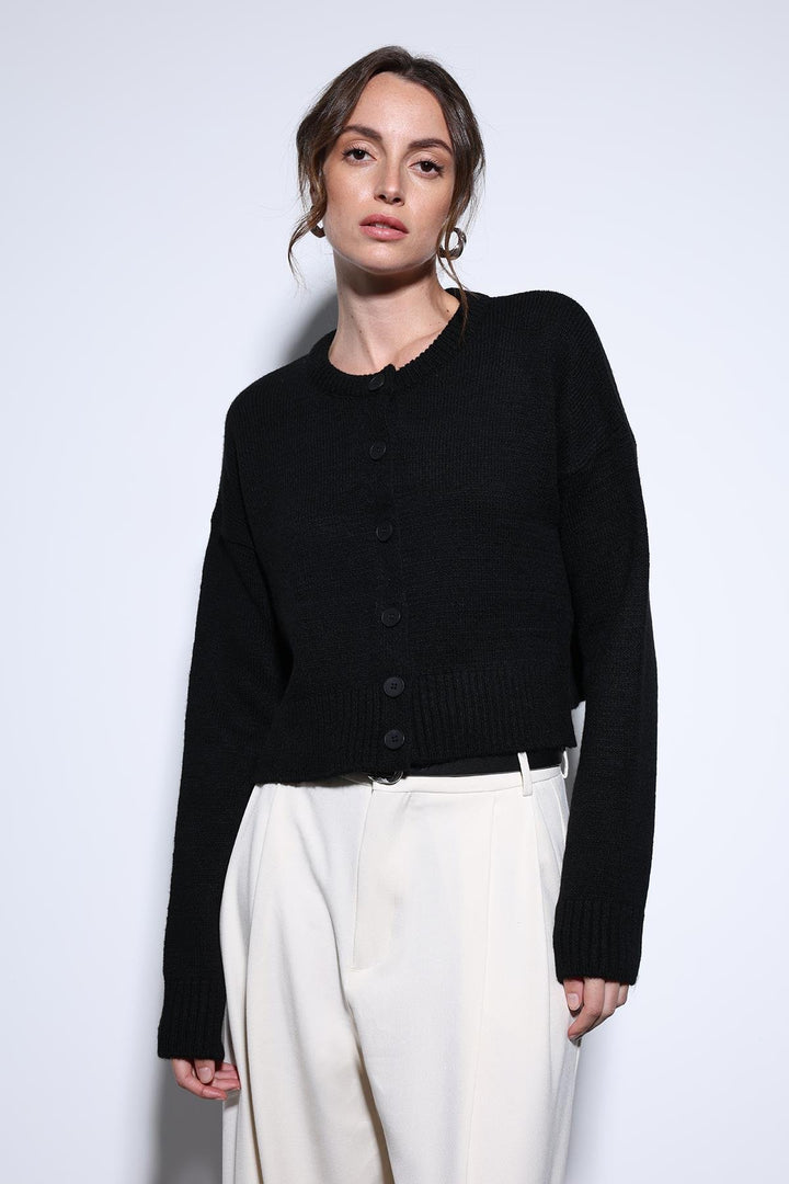 ANT Antioch Black Slit Knit Women's Sweater - Bottrop