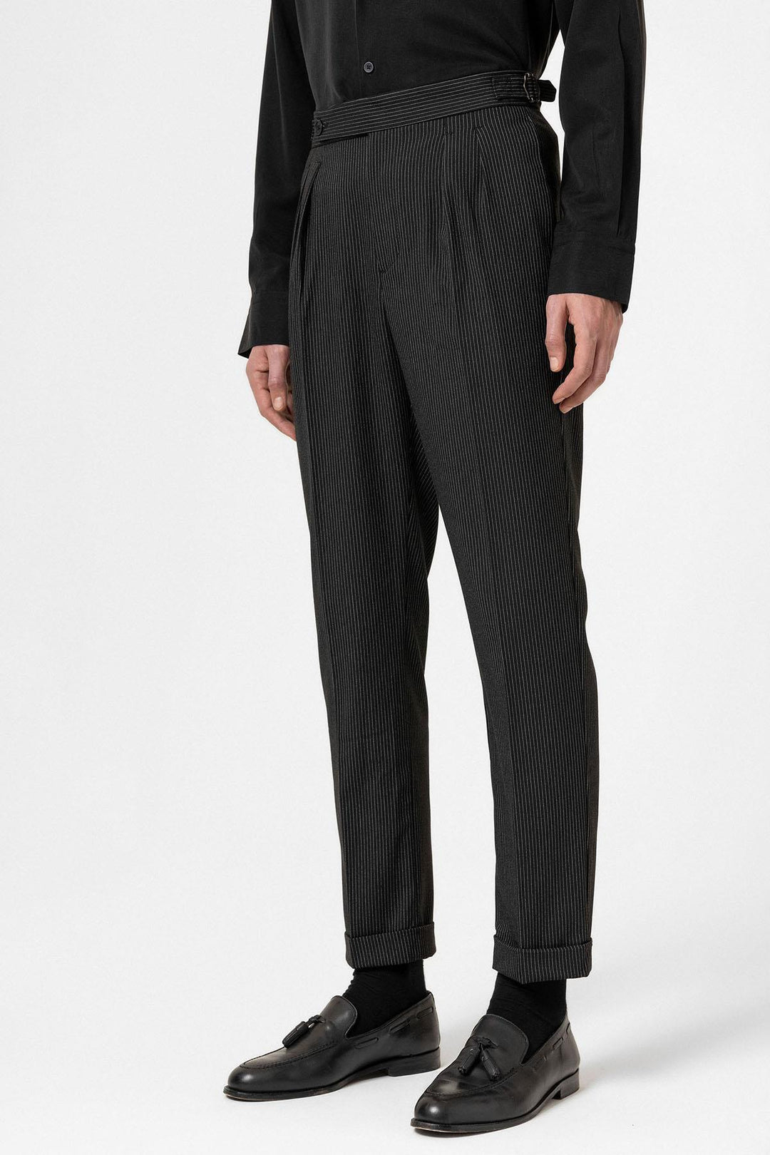 ANT Antioch Black High Waist Striped Wide Leg Men's Trousers - Speyer
