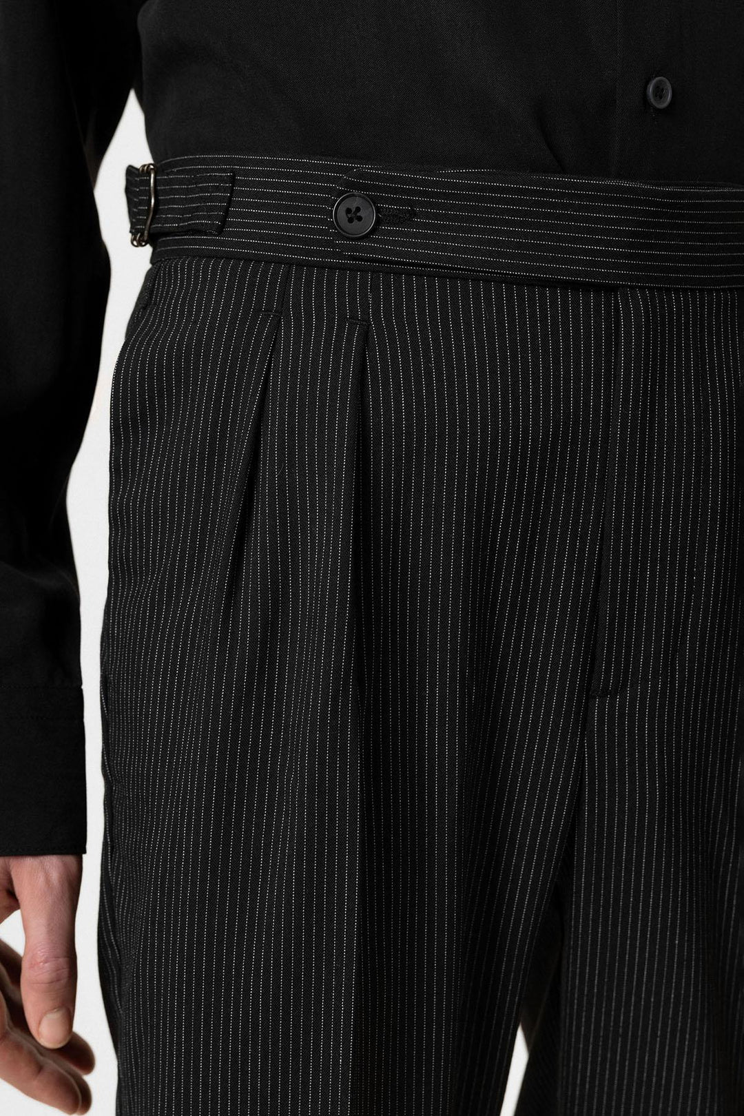 ANT Antioch Black High Waist Striped Wide Leg Men's Trousers - Speyer