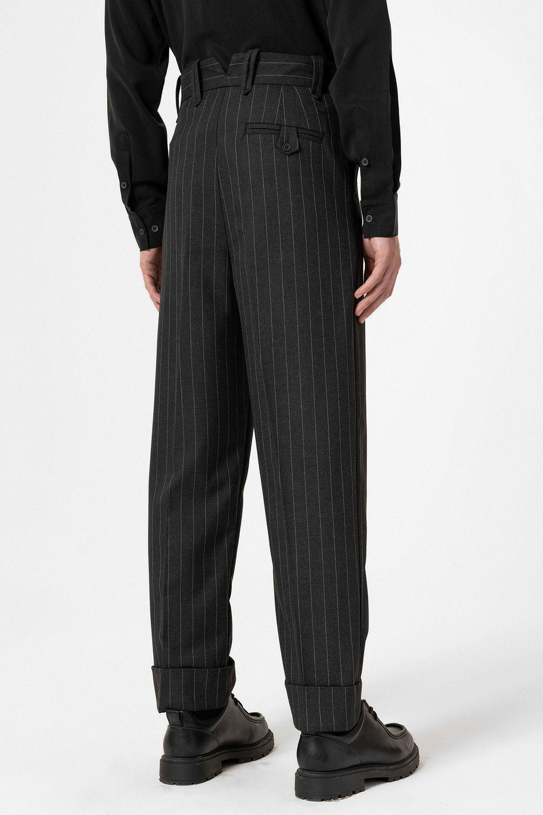 ANT Antioch Black High Waist Striped Relaxed Fit Men's Pants - Huebampo