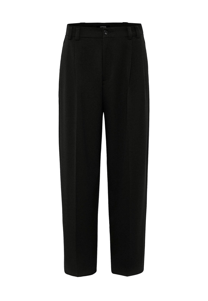 ANT Antioch Black High Waist Relax Fit Pleated Men's Pants - Wallasey