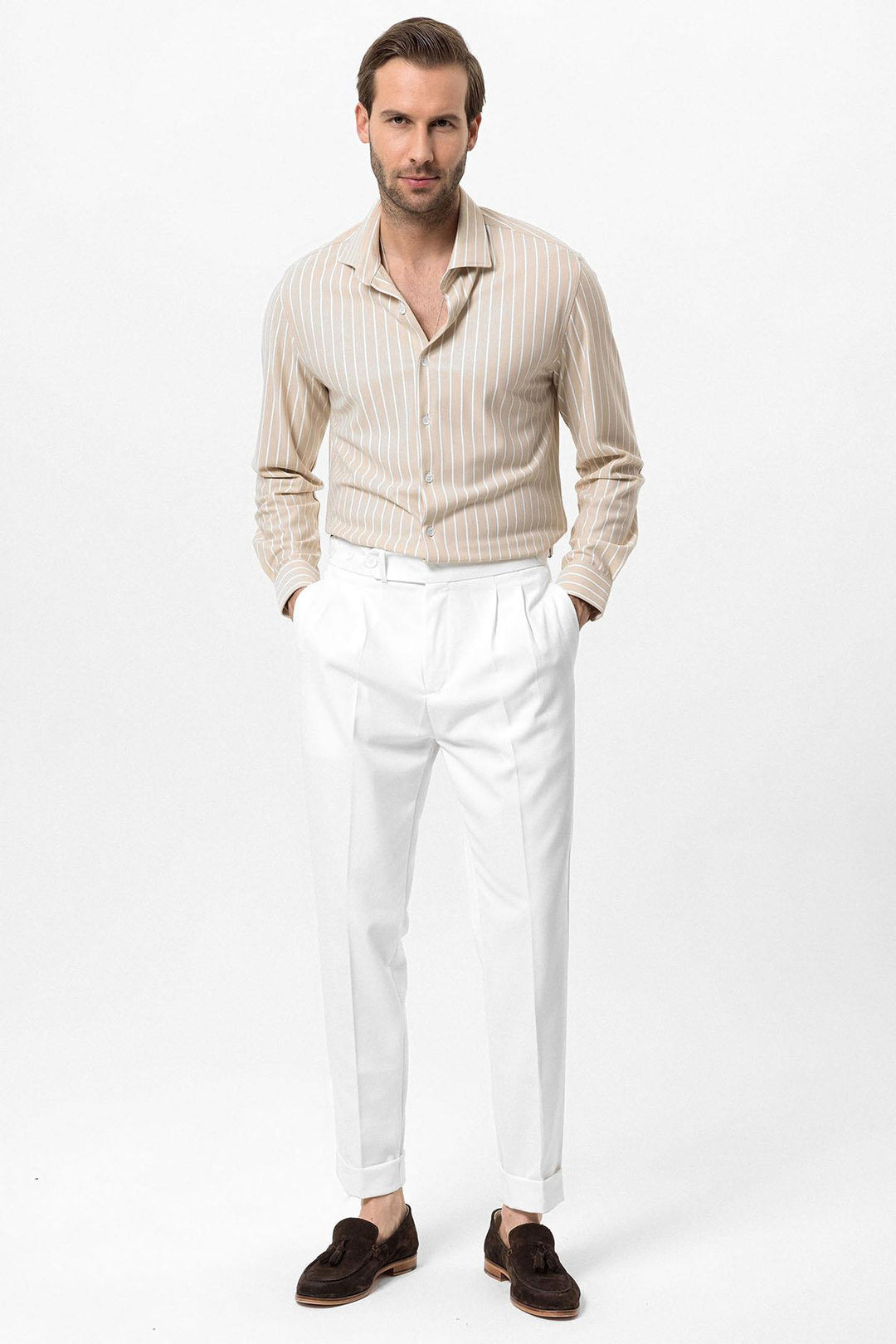 ANT Slim Fit Striped Long Sleeve Men's Shirt - Valladolid