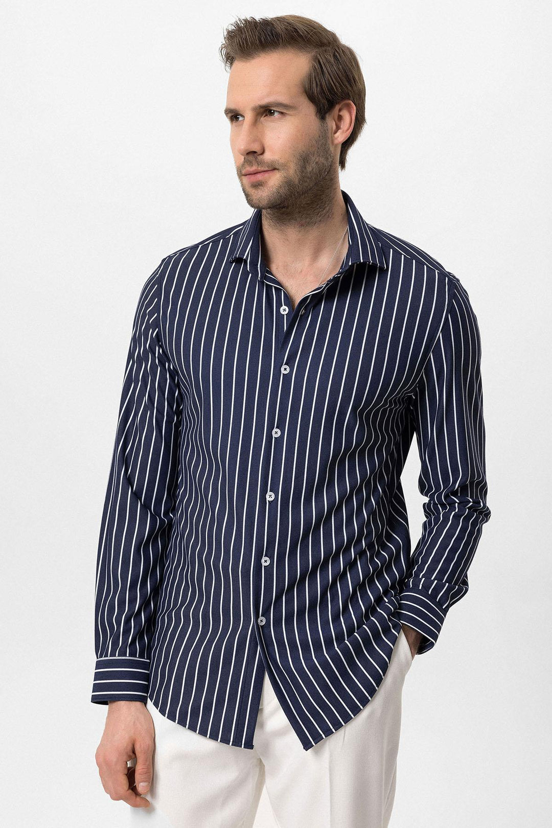 ANT Slim Fit Striped Long Sleeve Men's Shirt - Barsinghausen