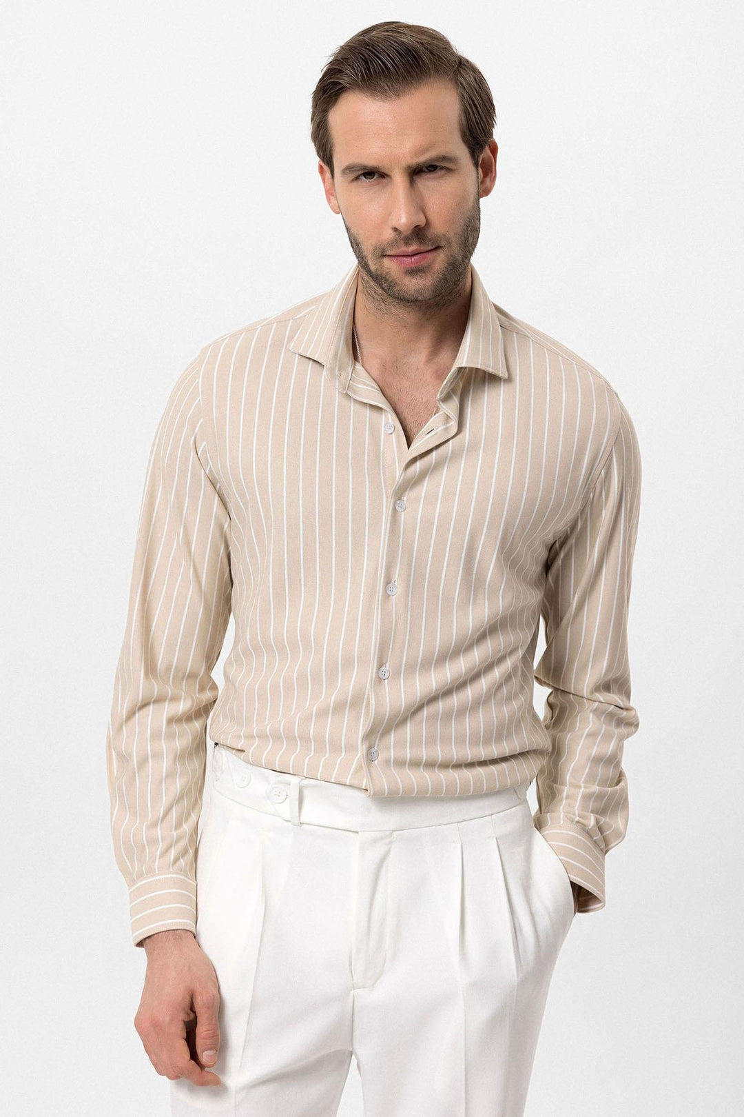 ANT Slim Fit Striped Long Sleeve Men's Shirt - Valladolid