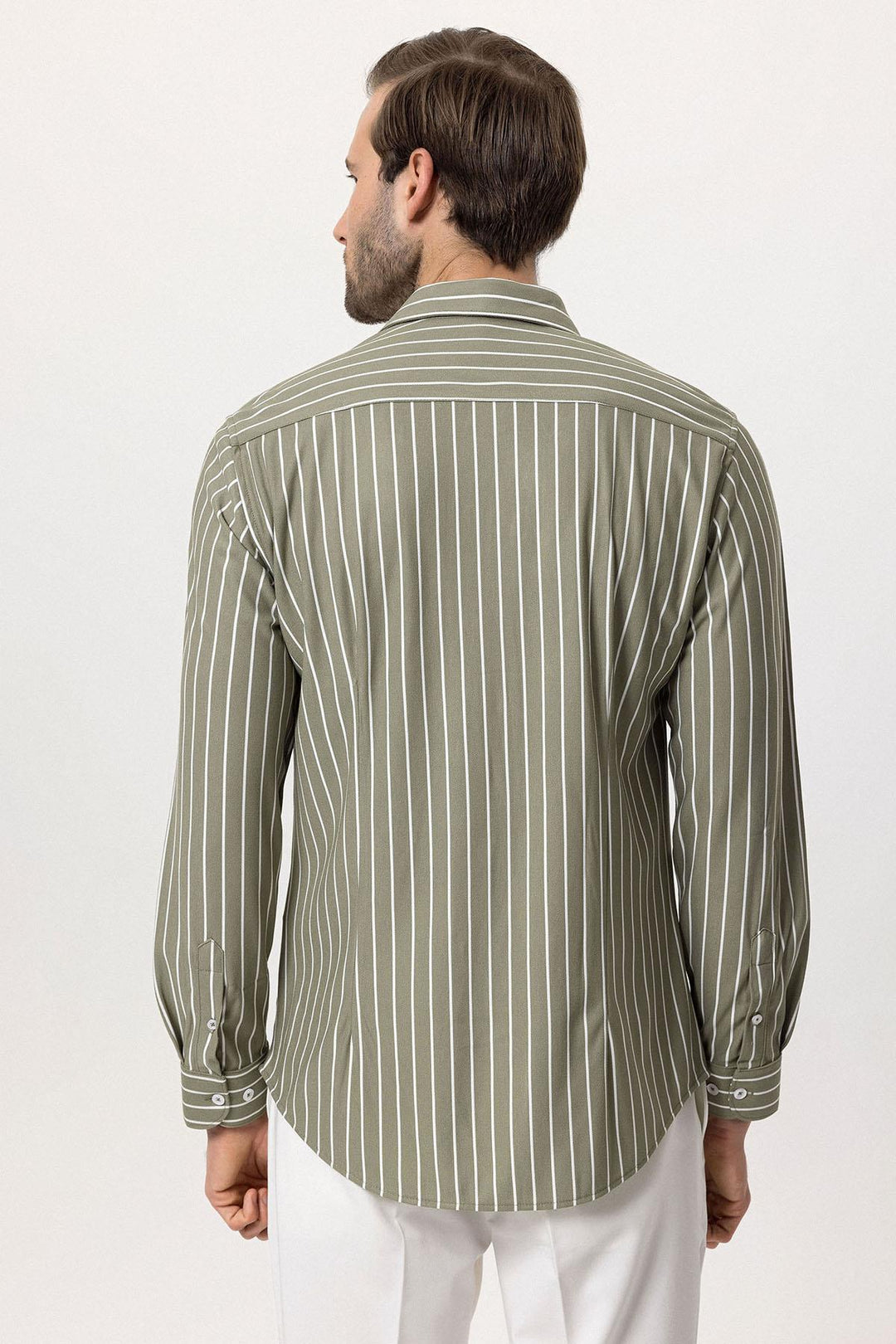 ANT Slim Fit Striped Long Sleeve Men's Shirt - Rowlett