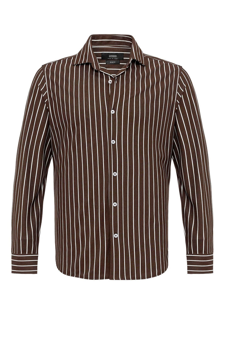 ANT Slim Fit Striped Long Sleeve Men's Shirt - Caluire-et-Cuire