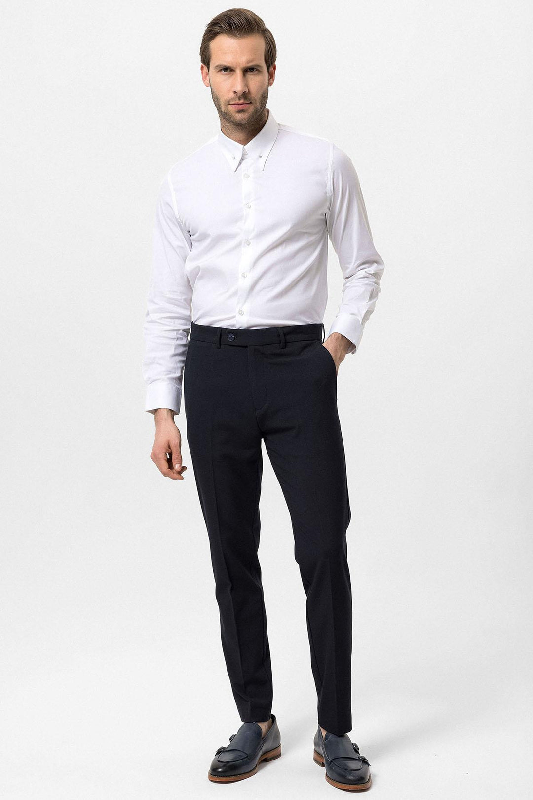 ANT Slim Fit Men's Fabric Trousers - Bath