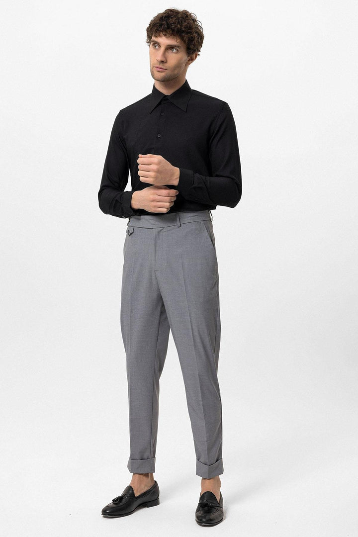 ANT Slim Fit Men's Long Sleeve Wide Collar Shirt - Pflugerville