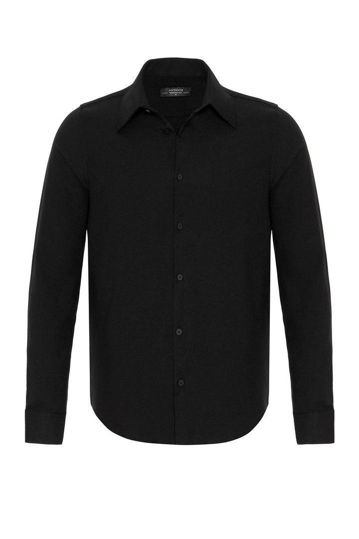 ANT Slim Fit Men's Long Sleeve Wide Collar Shirt - Pflugerville