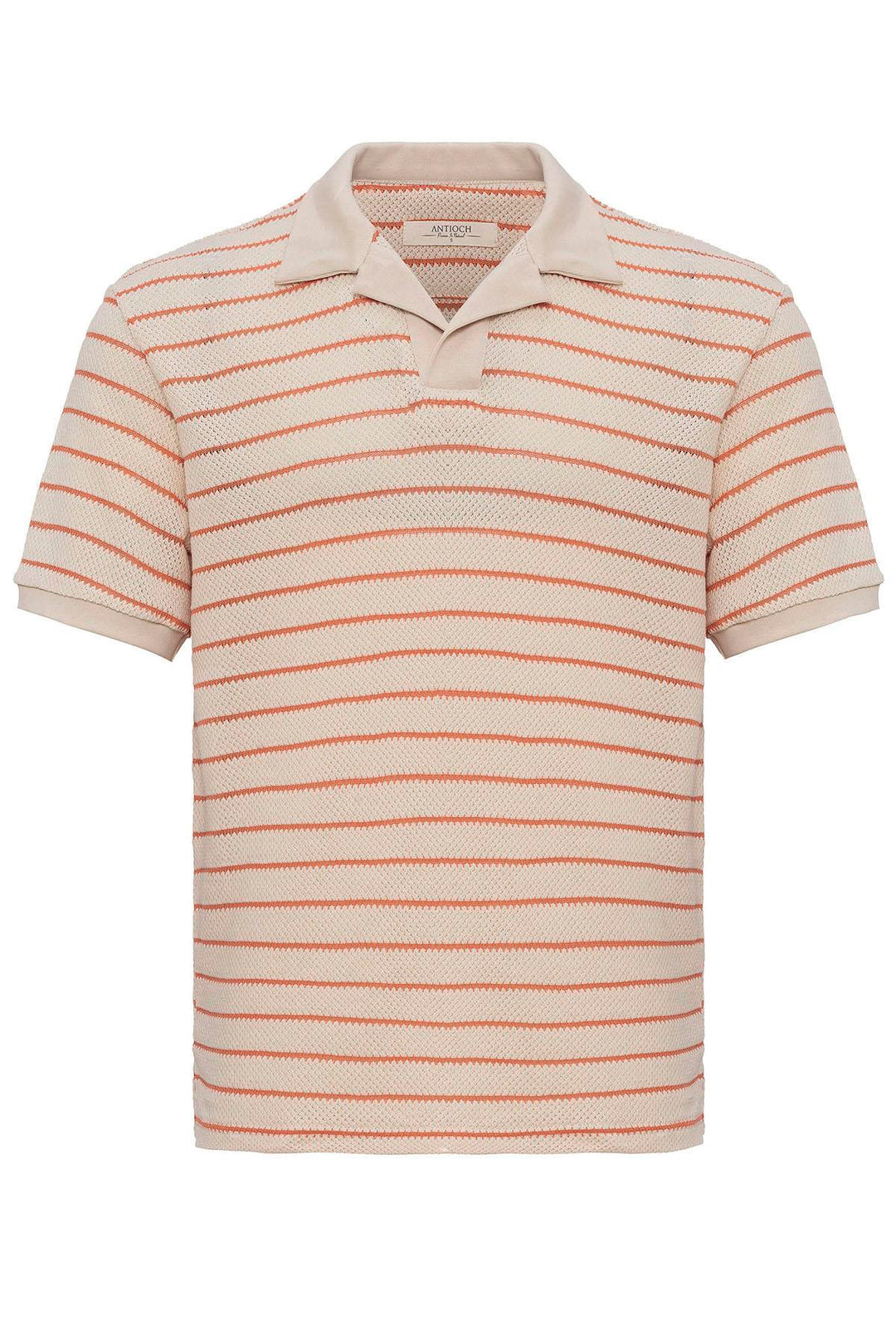 ANT Antioch Salmon Crew Neck Striped Knit Men's T-Shirt - Cambridge