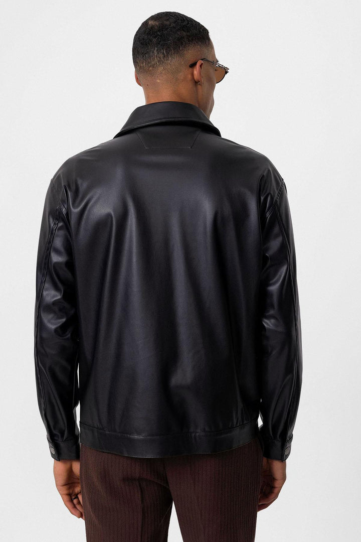 ANT Faux Leather Men's Thin Coat - Saanich