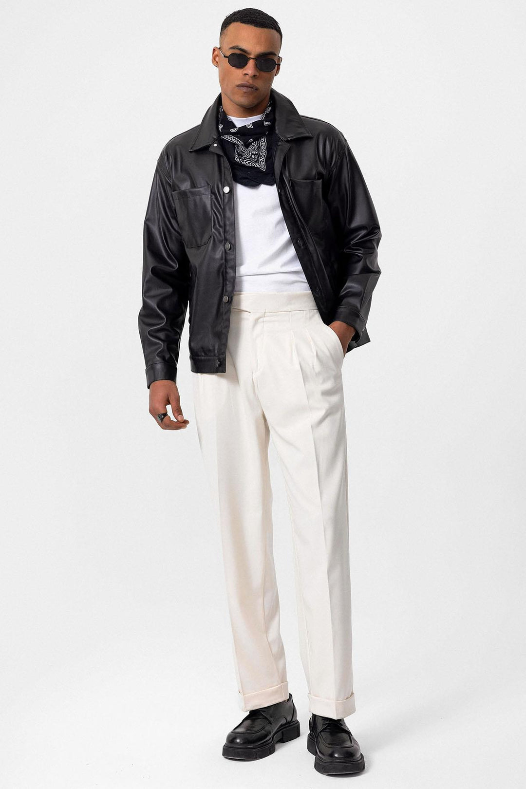 ANT Faux Leather Men's Thin Coat - Saanich