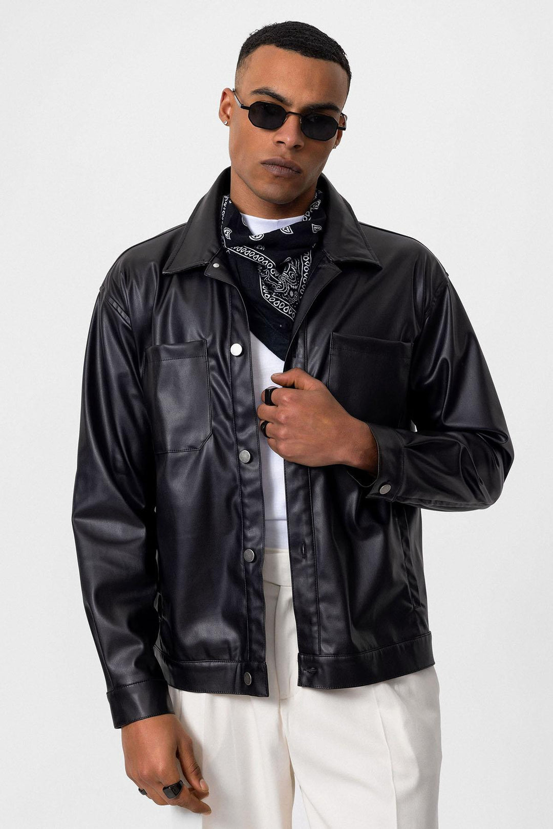 ANT Faux Leather Men's Thin Coat - Saanich
