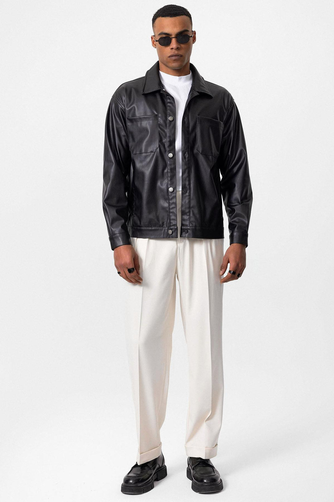 ANT Faux Leather Men's Thin Coat - Saanich