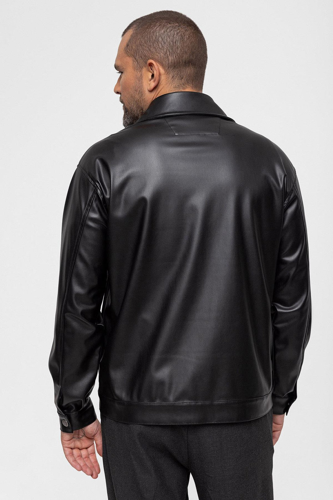 ANT Faux Leather Men's Thin Coat - Saanich