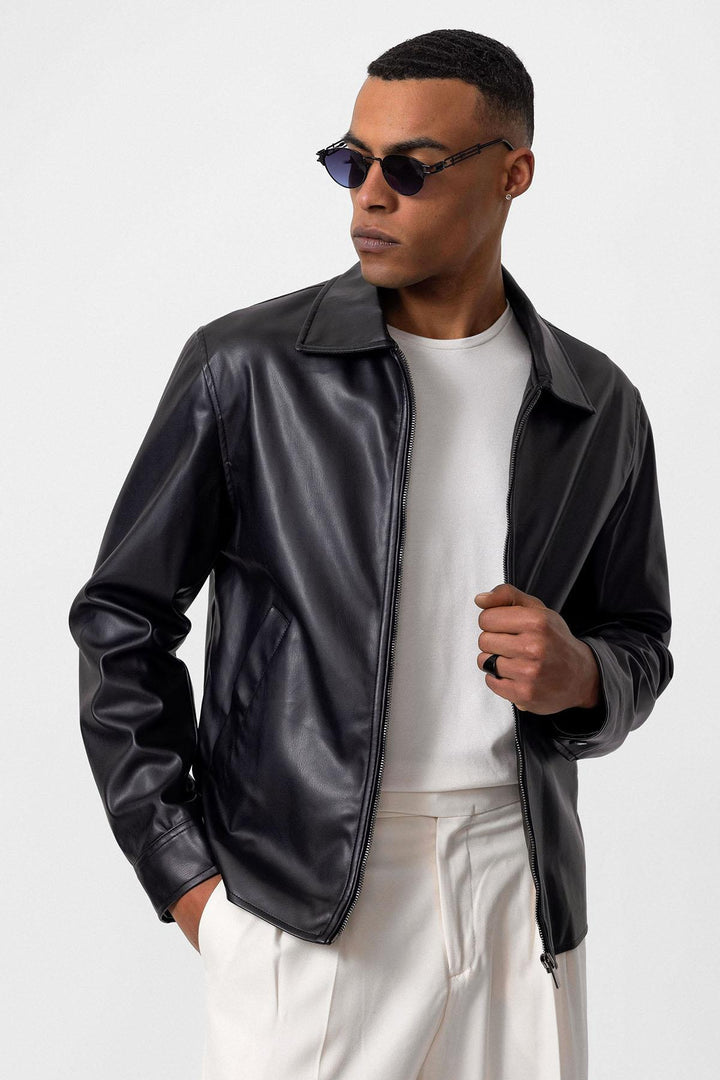 ANT Faux Leather Men's Coat - Johns Creek