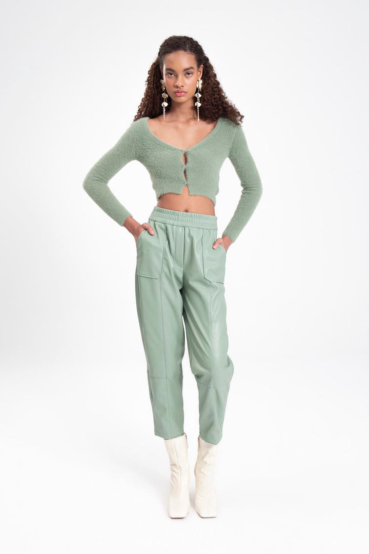 BSL Women Faux leather jogger pants - Town Country