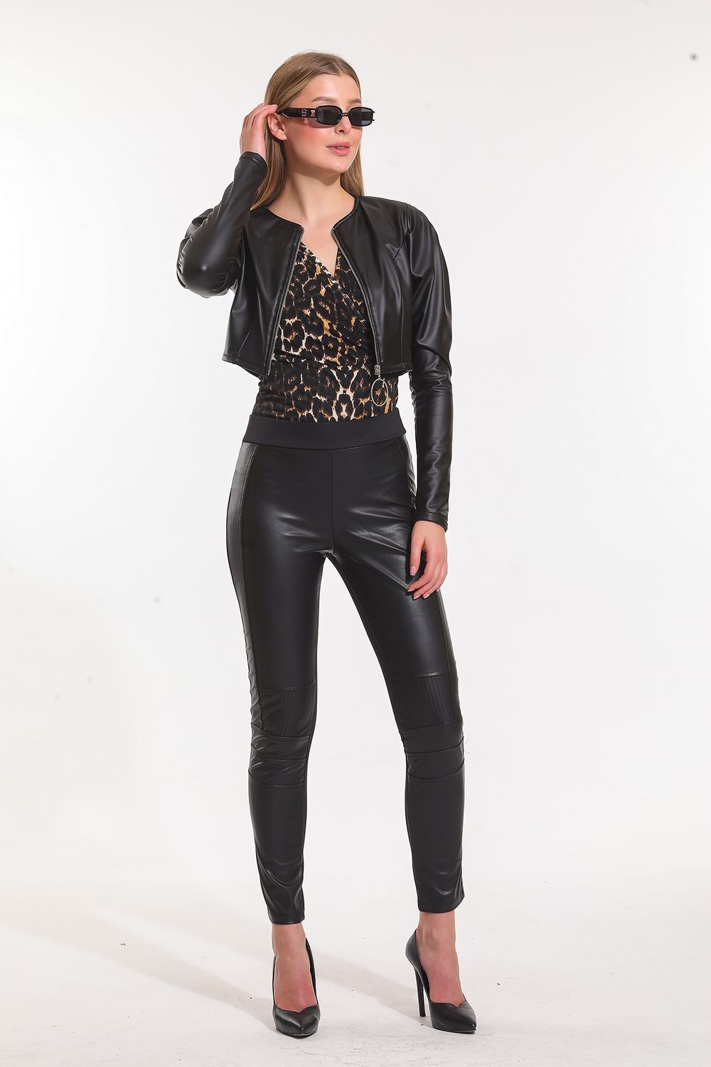 SNS Sense Decorated Stitch Detailed Leather Leggings - Tulsa