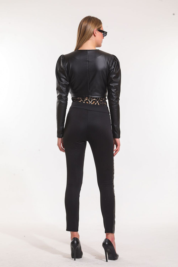 SNS Sense Decorated Stitch Detailed Leather Leggings - Tulsa