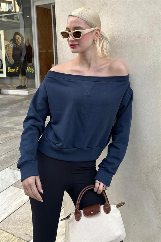 MDX Navy Boat Neck Women's Sweatshirt MG2239 - Hobbs