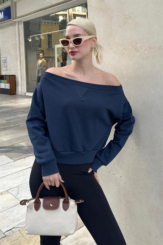 MDX Navy Boat Neck Women's Sweatshirt MG2239 - Hobbs