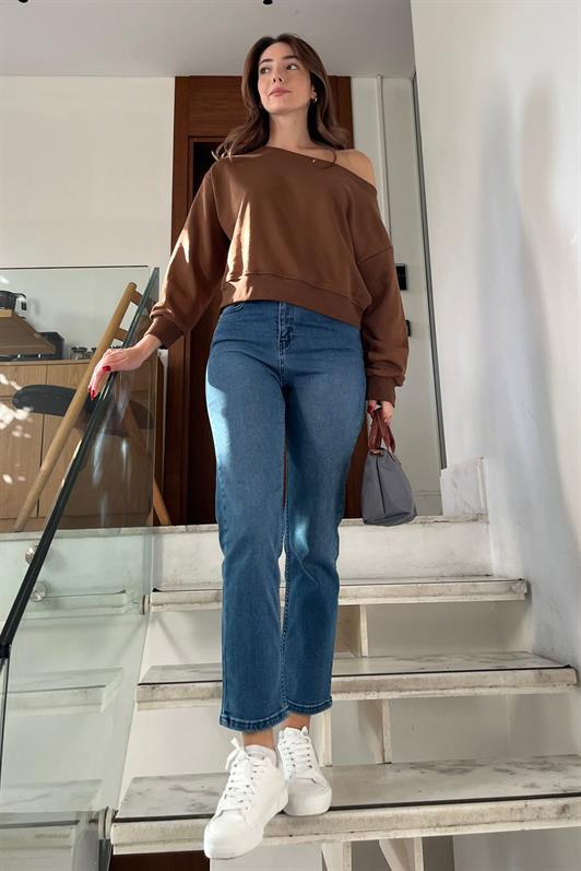 MDX Brown Boat Neck Women's Sweatshirt MG2208 - Palaiseau