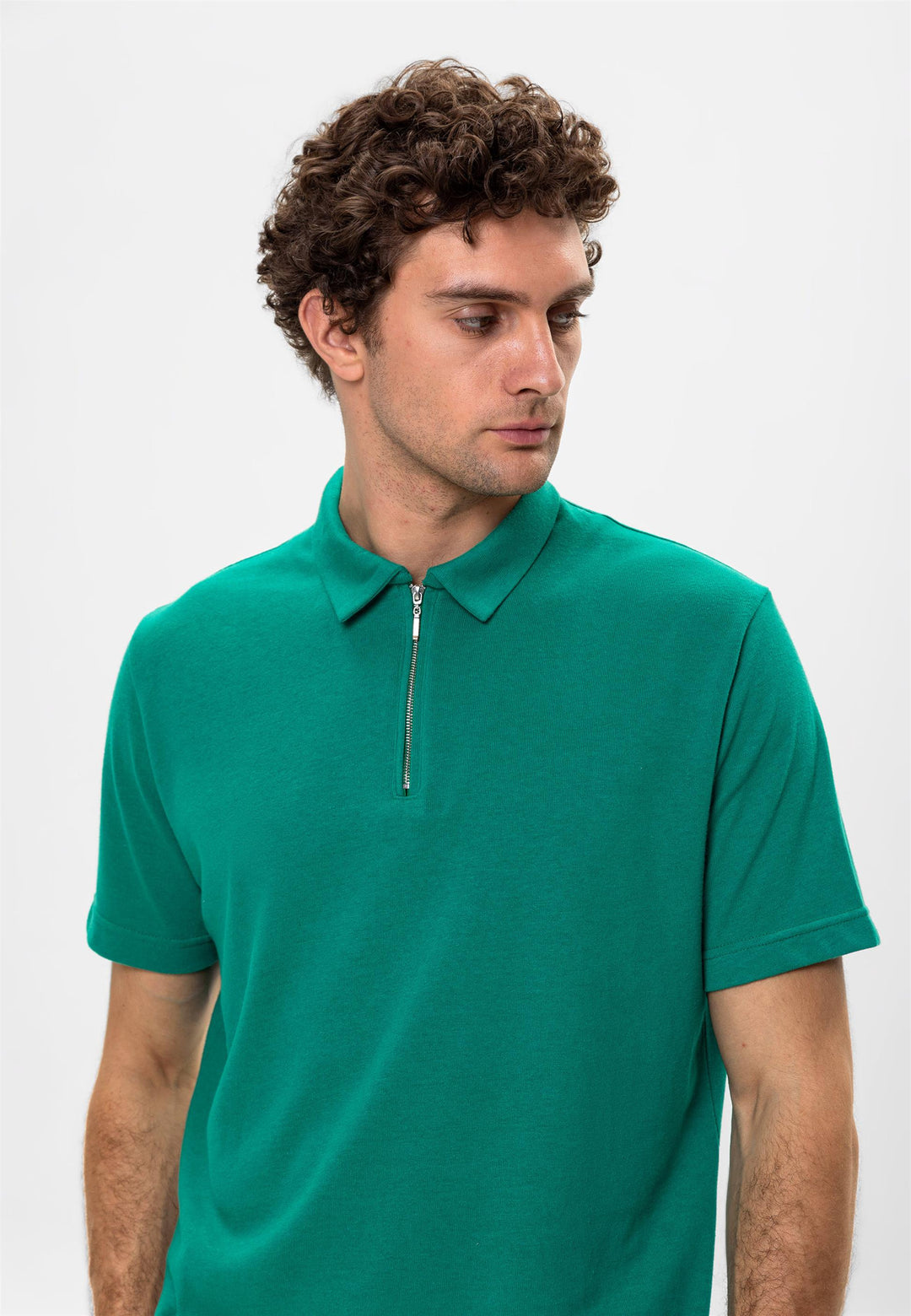 ANT Polo Neck Zippered Men's T-Shirt - Raleigh