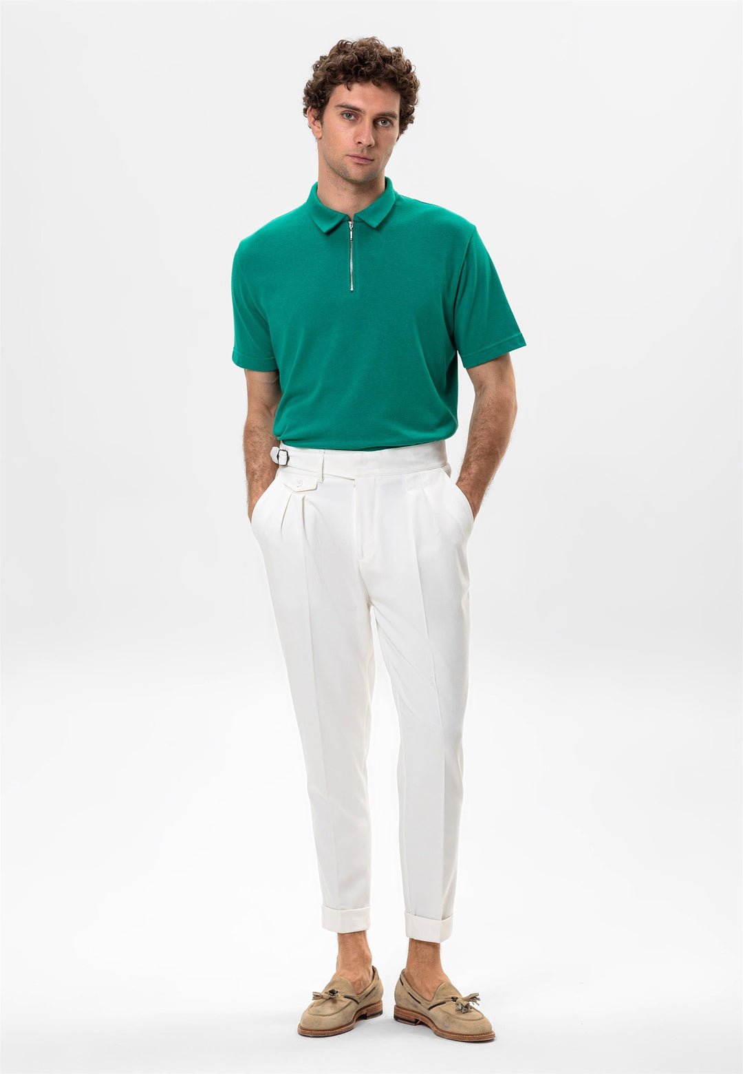 ANT Polo Neck Zippered Men's T-Shirt - Raleigh