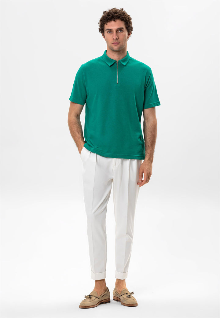 ANT Polo Neck Zippered Men's T-Shirt - Raleigh