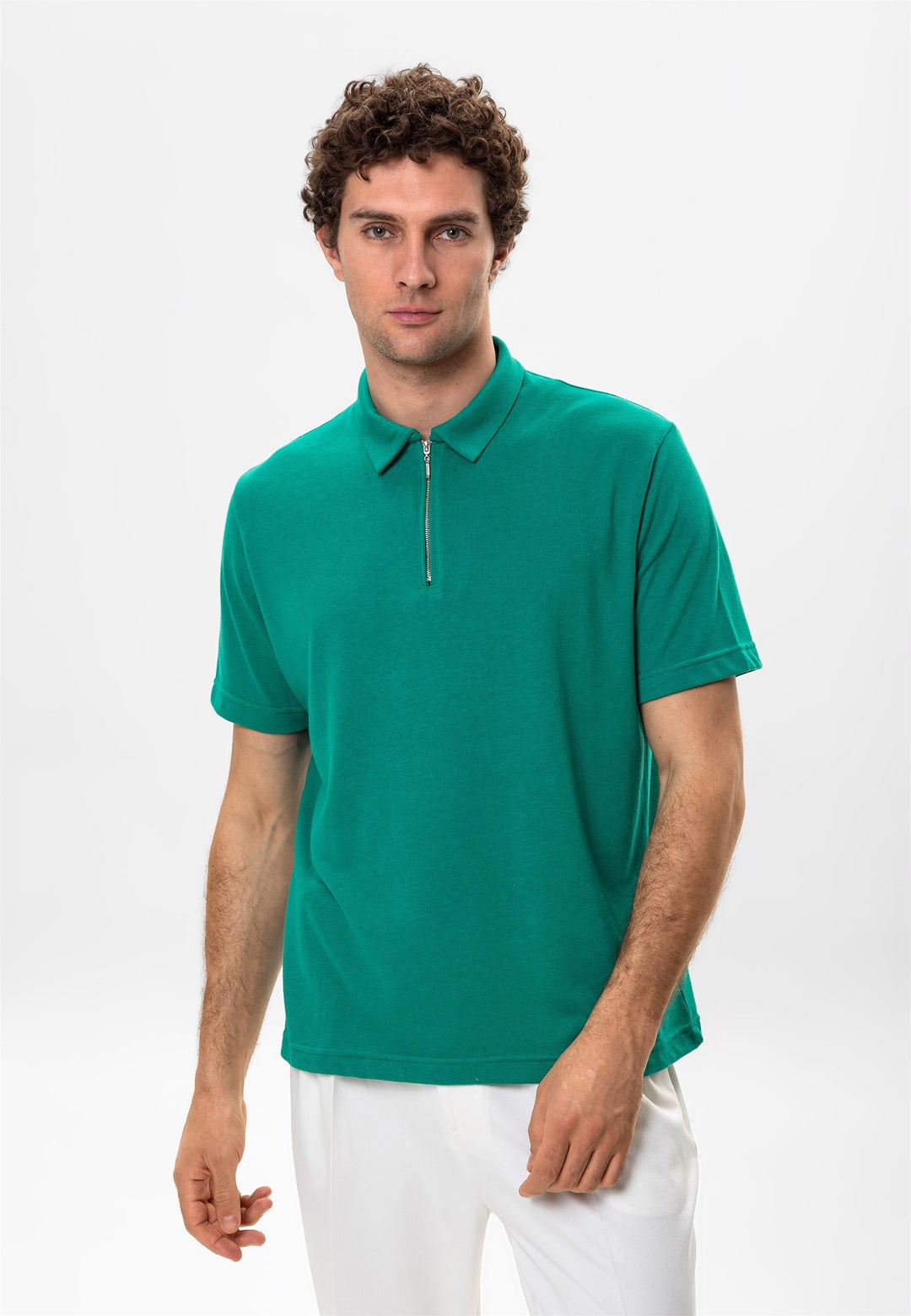ANT Polo Neck Zippered Men's T-Shirt - Raleigh