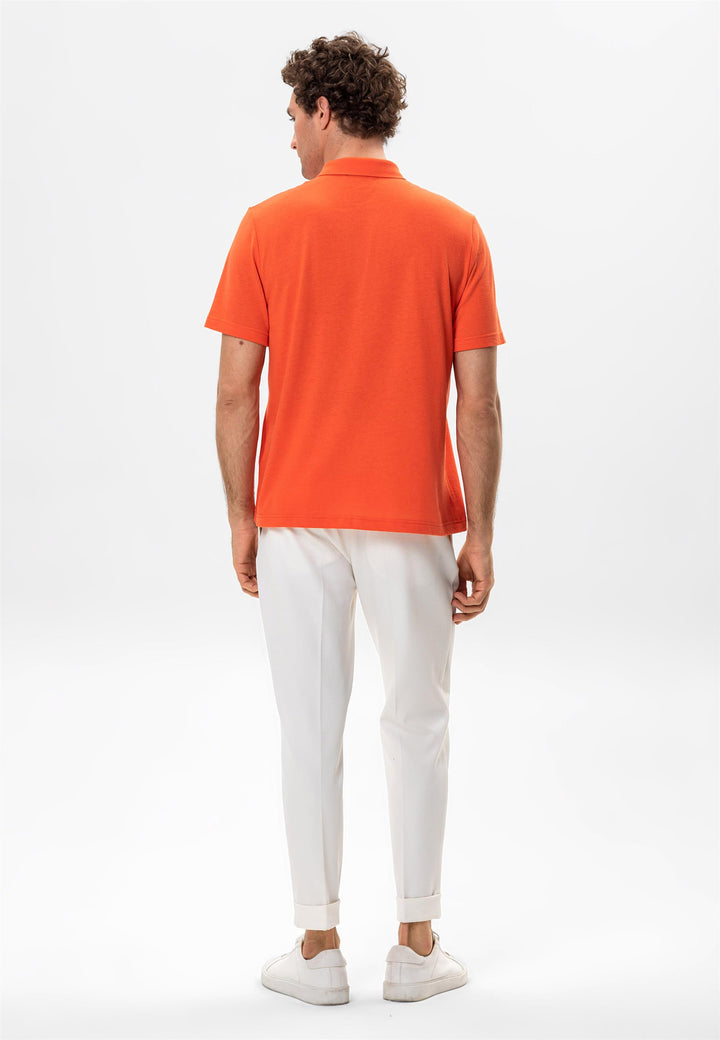 ANT Polo Neck Zippered Men's T-Shirt - West Orange