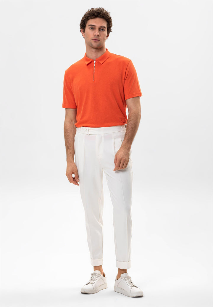 ANT Polo Neck Zippered Men's T-Shirt - West Orange