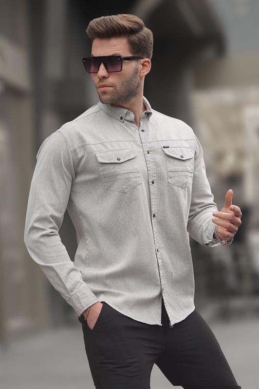 MDX Stone Color Comfort Fit Gabardine Men's Shirt 6810 - El Centro
