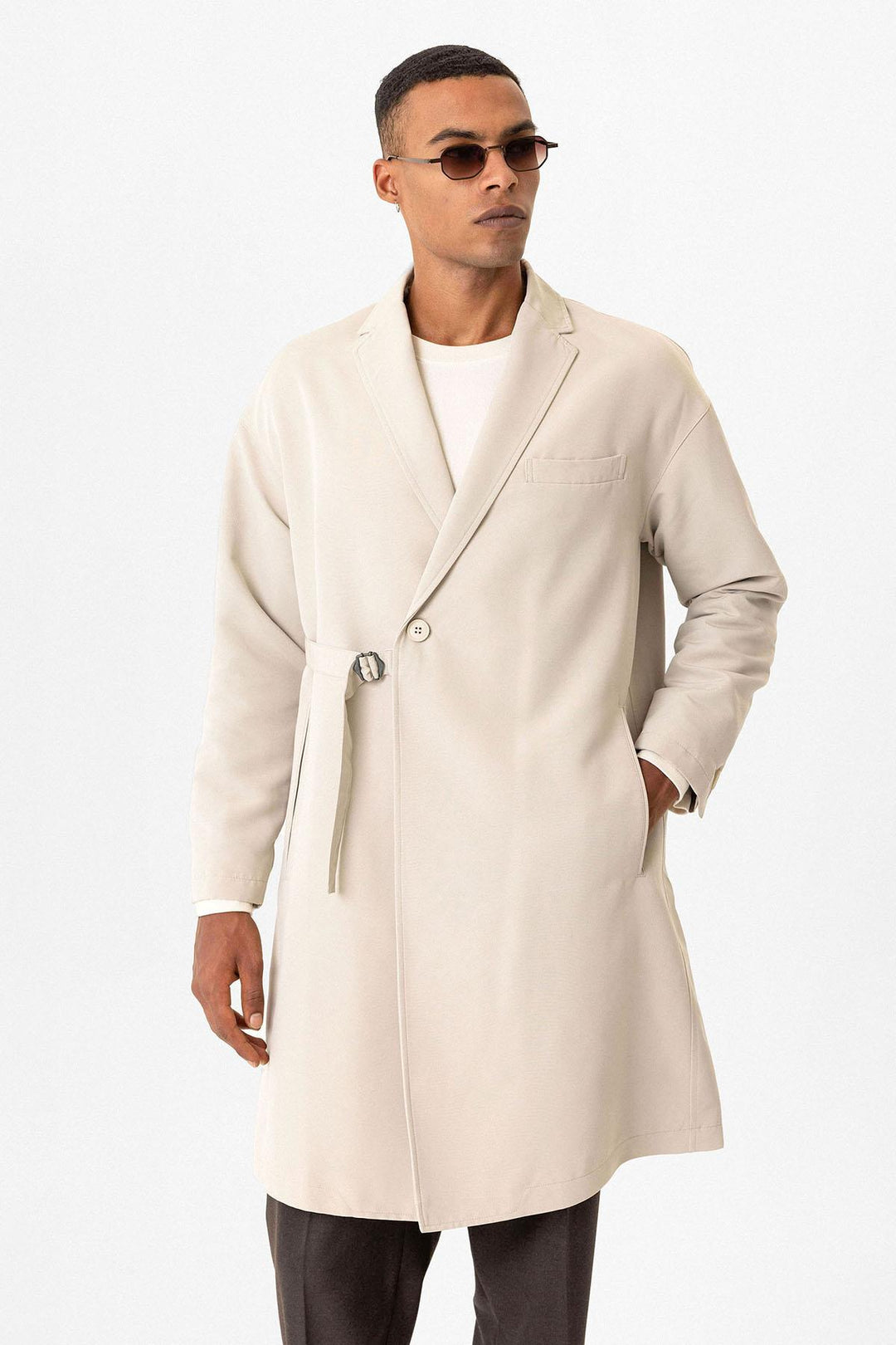 ANT Men's Trench Coat with Buckle Detail - Olbia