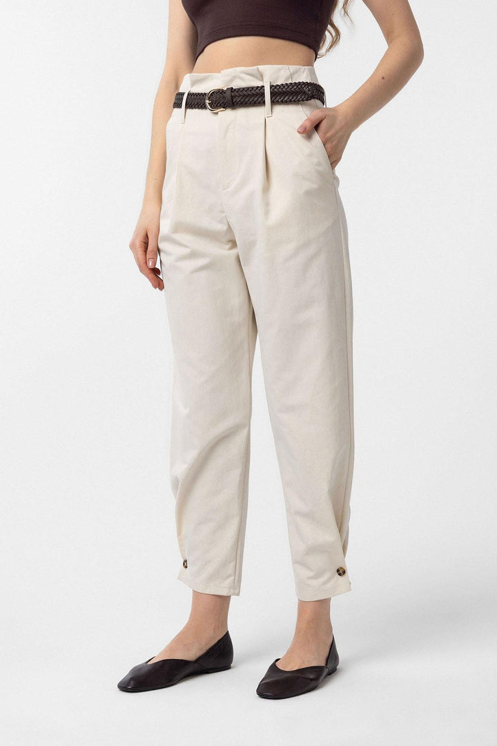 ANT Antioch Stone High Waist Buttoned Fit Women's Pants - Botoşani