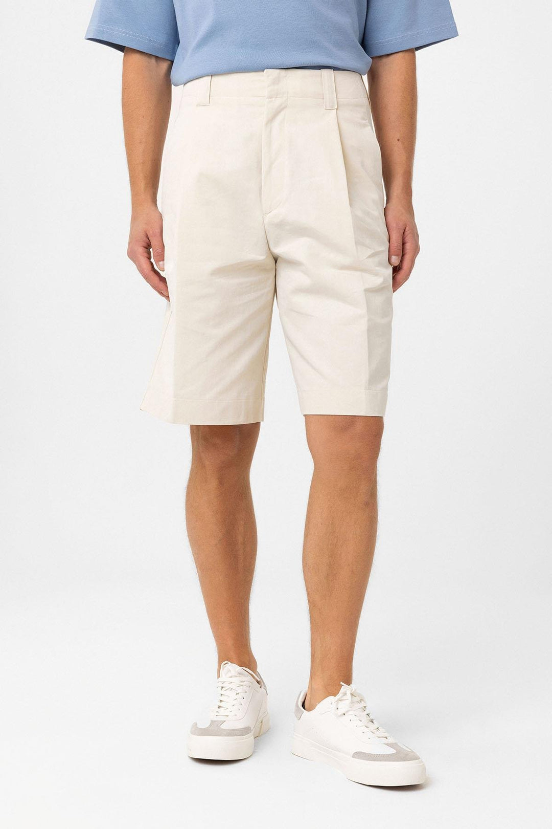 ANT Antioch Stone High Waist Pleated Relaxed Bermuda Men's Shorts - Leduc